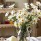 Artificial Flowers 8 Bundles 20” White Artificial Daisy Flowers UV Resistant Outdoor Fake Wildflowers with Stems Faux Greenery Shrubs Plants Arrangements for Home Garden Vase Decor